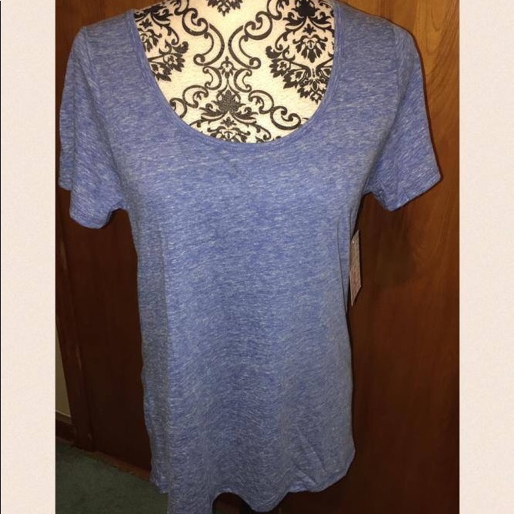 LuLaRoe Small Solid Heathered Blue Classic Tee